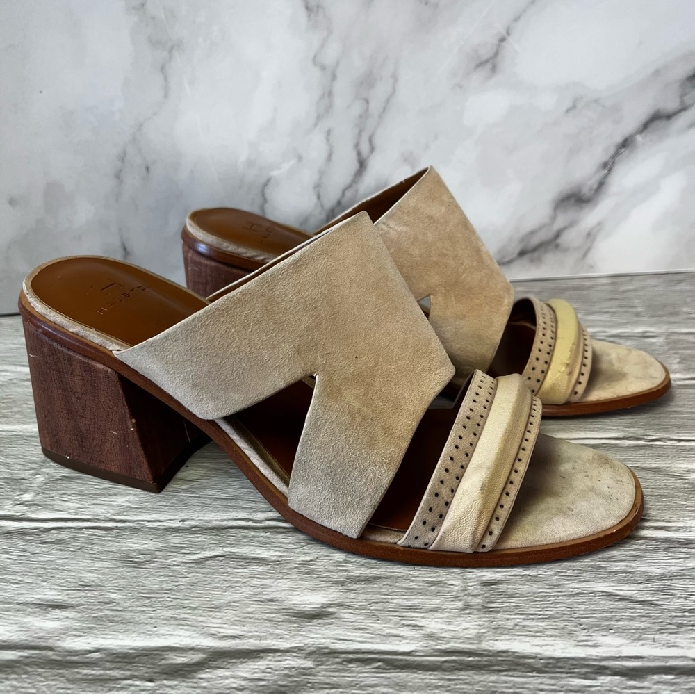 Halston Riley Owen Block Heel Mules